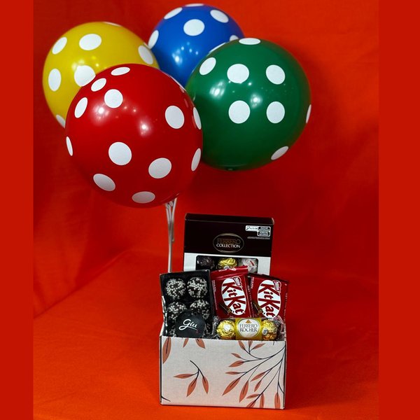 Cesta de Chocolates e com Balões