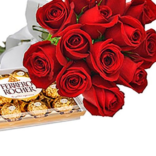 Especial Buquê de 12 Rosas Vermelhas e Ferrero - Rappi