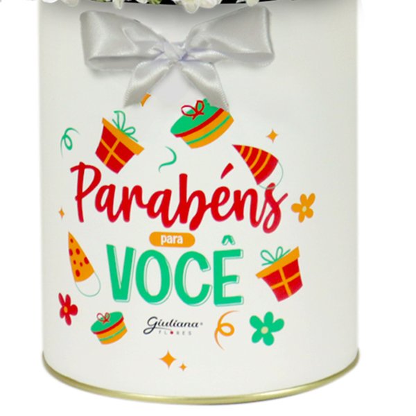 Margaridinha Branca Happy Birtday