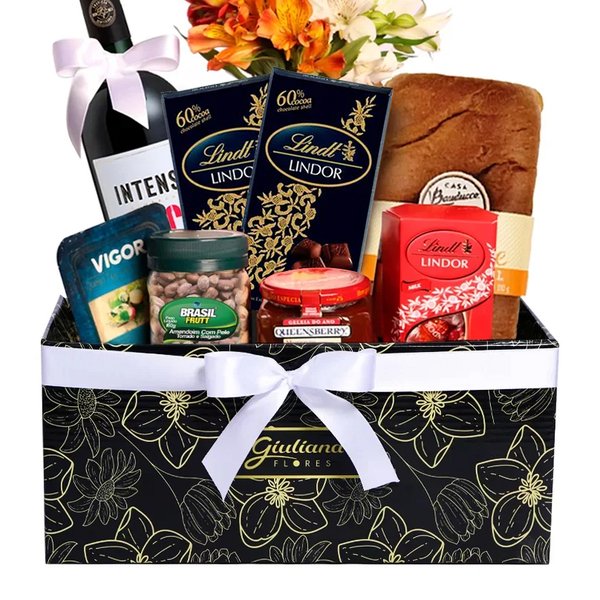 Linda Caixa Gourmet com Vinho Tinto
