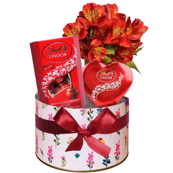 Delicado Box com Astromélias e Chocolate