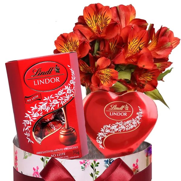 Delicado Box com Astromélias e Chocolate