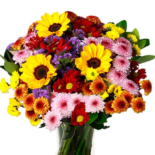 Vaso Mix de Flores Te amo