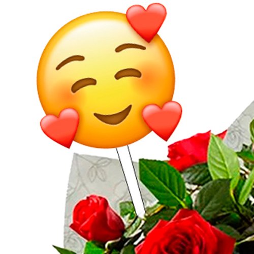 Mini Rosa Vermelha Plantada com Emoji Coraçãozinho