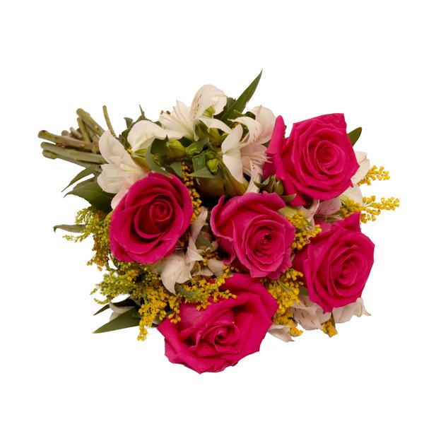 Buquê Encanto com 5 Rosas Pink