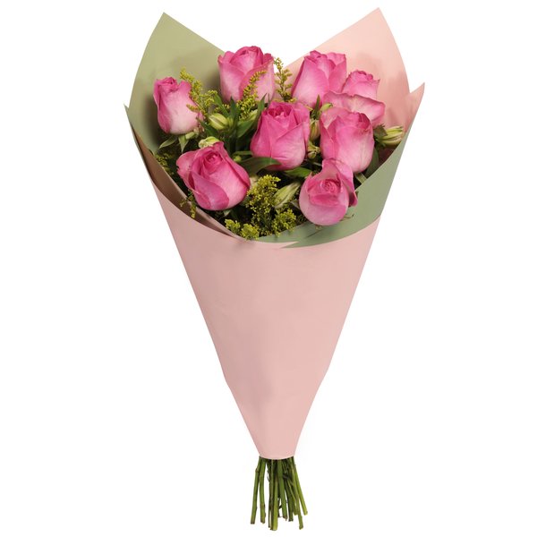 Buquê Maravilha com 8 Rosas Pink