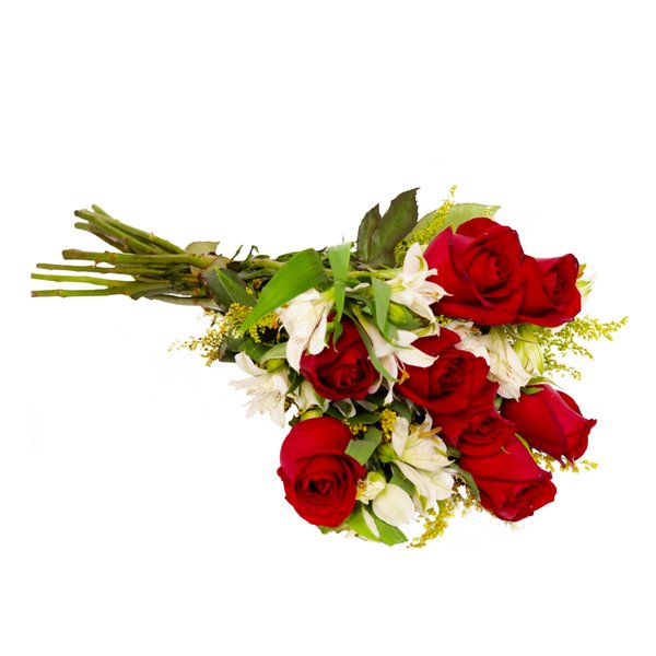 Buquê Maravilha com 8 Rosas Vermelhas