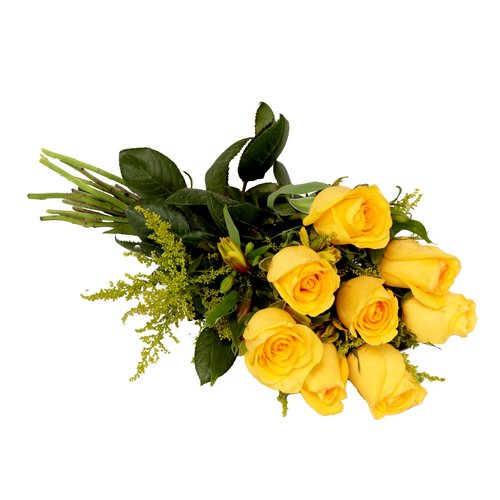 Buquê Maravilha com 8 Rosas Amarelas
