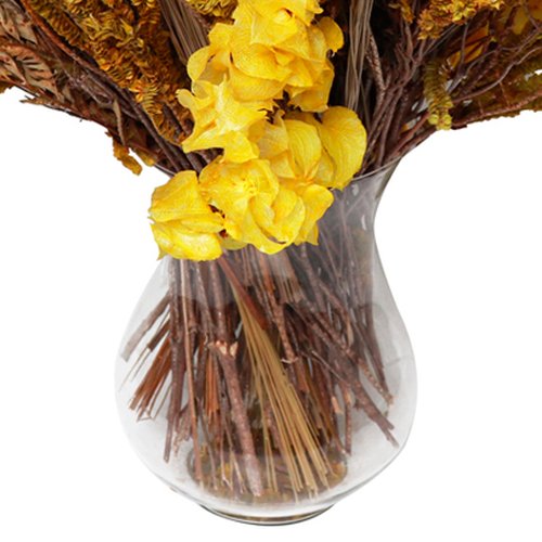 Vaso com Mix de Flores Secas Amarelo