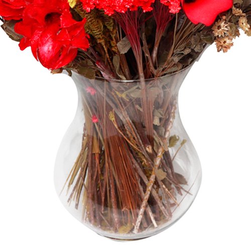 Vaso com Mix de Flores Secas Vermelho