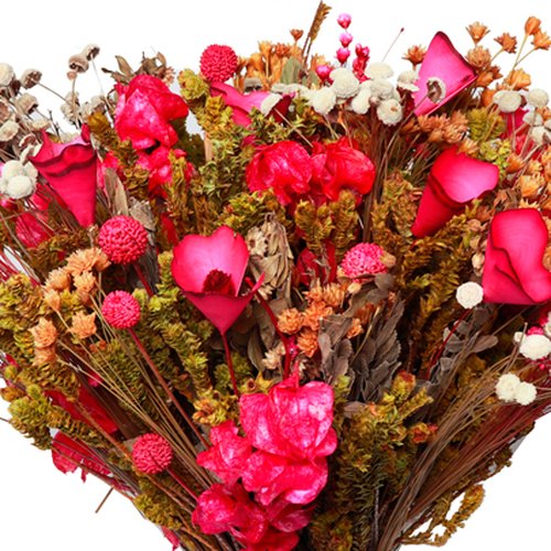 Vaso com Mix de Flores Secas Pink