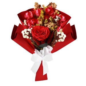 Imagem de Buquê Rosa Encantada e Flor Seca Vermelho