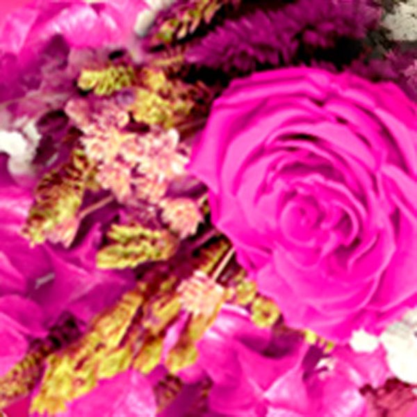 Buquê Rosa Encantada e Flor Seca Pink