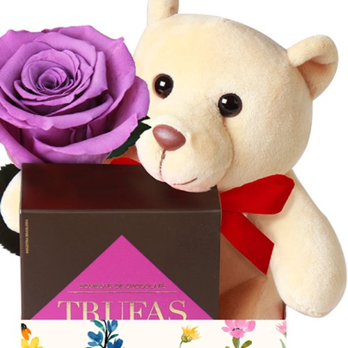 Box Rosa Encantada com Urso e Trufas Ofner