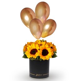 Imagem de Girassóis e Balões no Box Personalizado