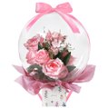Rosas Artificiais Pink e Balão Bolha
