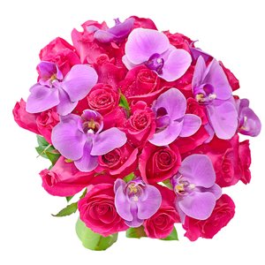 Imagem de Buquê de Noiva com Rosas e Orquídeas Pink