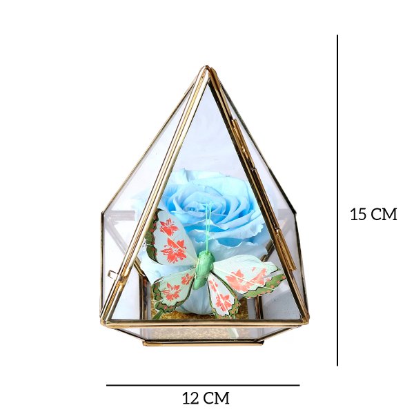 Pirâmide da Rosa Encantada Azul Clara