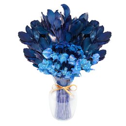 Imagem de Vaso com Amistosas Flores Secas Azuis