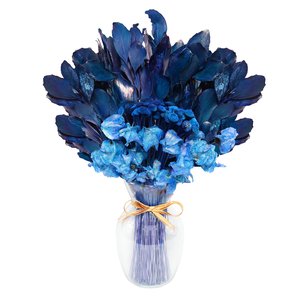 Imagem de Vaso com Amistosas Flores Secas Azuis