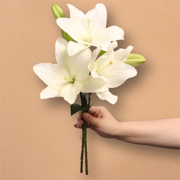 Lírio Branco Personalize - Galho com 3 Flores