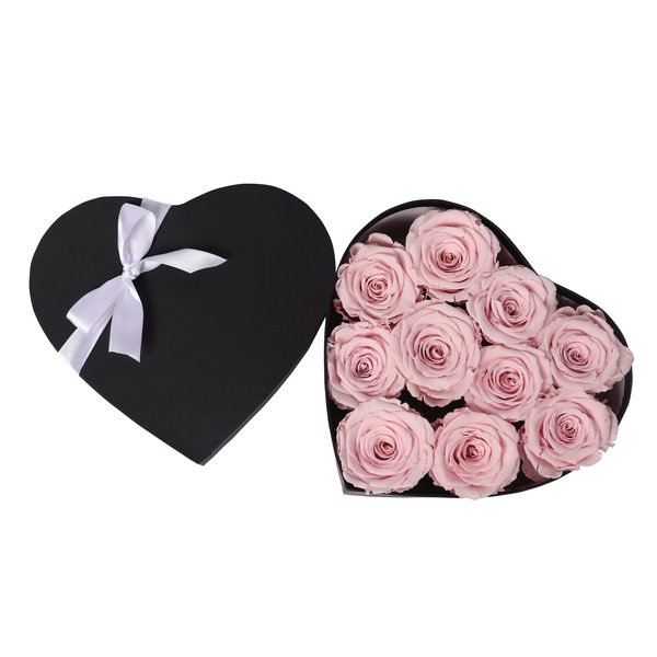 Coração de Rosas Encantadas Cor de Rosa