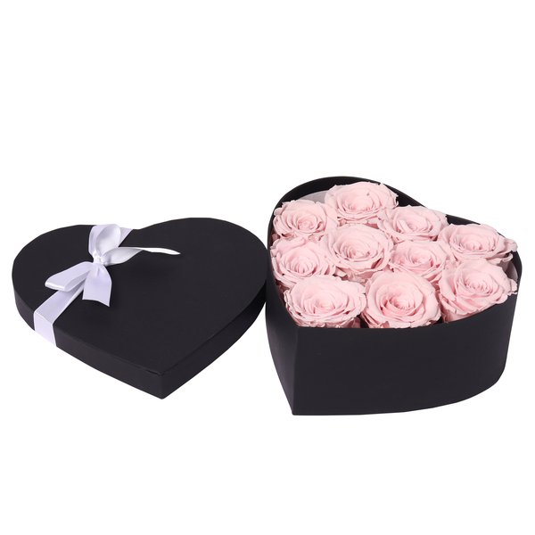 Coração de Rosas Encantadas Cor de Rosa