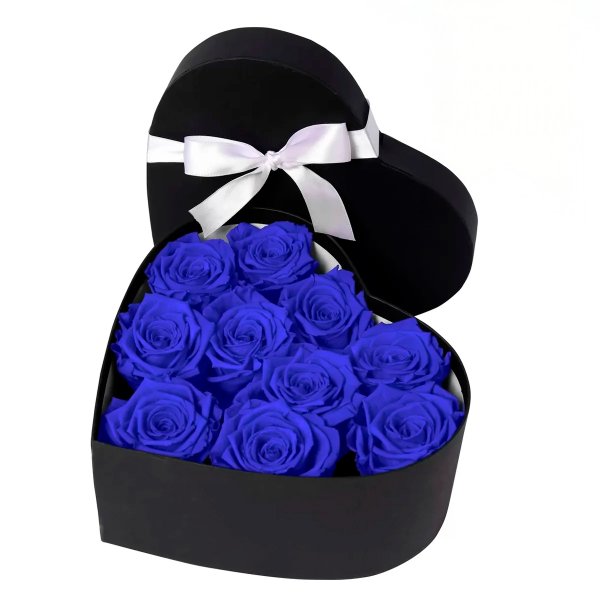 Coração de Rosas Encantadas Azul