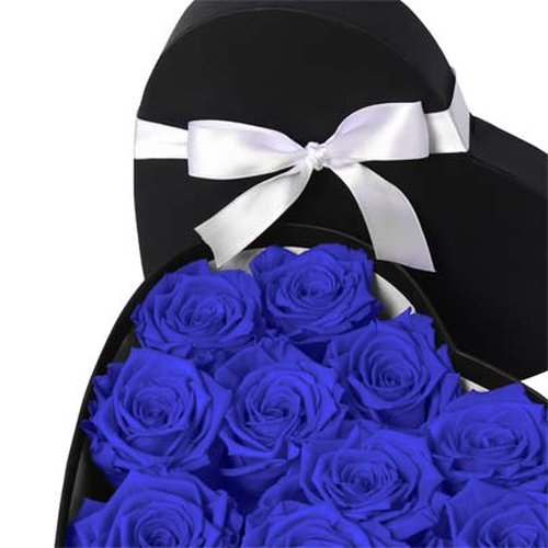 Coração de Rosas Encantadas Azul