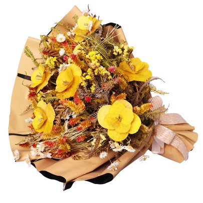 Mega Buquê de Flores Secas Amarelas
