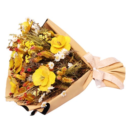 Mega Buquê de Flores Secas Amarelas