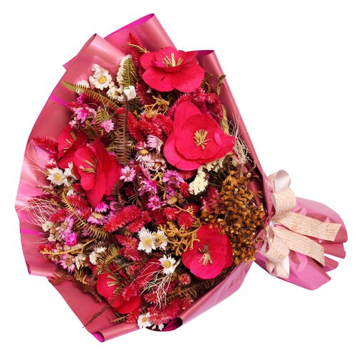 Mega Buquê de Flores Secas Cor Rosa