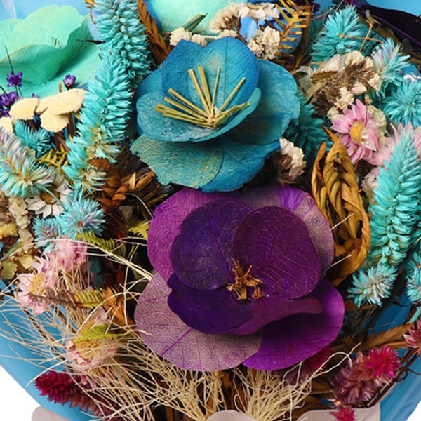 Buquê de Flores Secas e Stitch