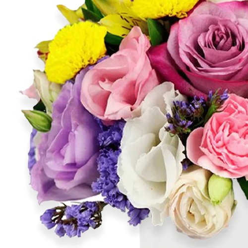 Delicado Mix de Flores no Box Aniversário