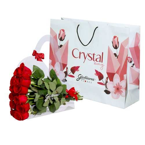 Crystal Bag de Rosas Vermelhas