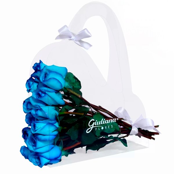 Crystal Bag de Rosas Azuis
