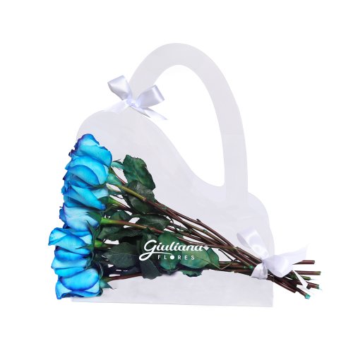 Crystal Bag de Rosas Azuis