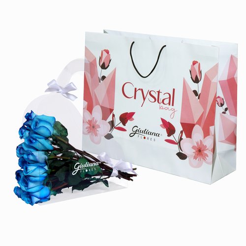 Crystal Bag de Rosas Azuis