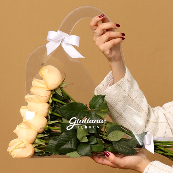 Crystal Bag de Rosas Champanhe