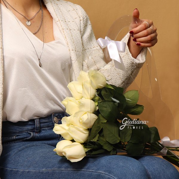 Crystal Bag de Rosas Brancas