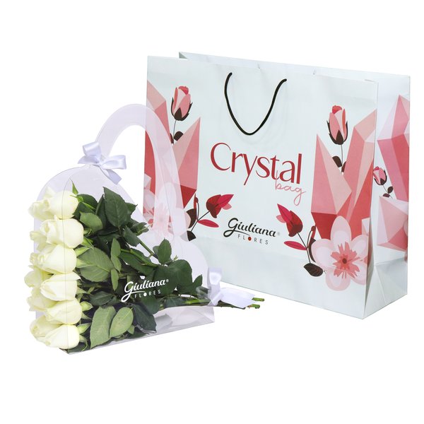 Crystal Bag de Rosas Brancas