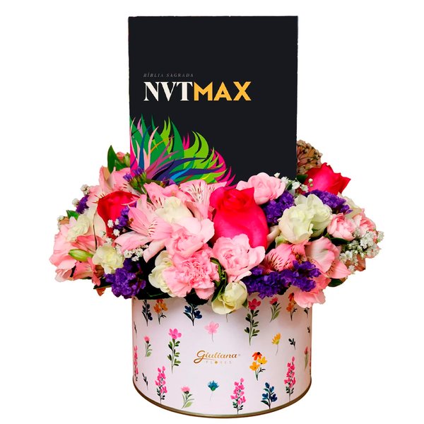 Box de Flores e Bíblia Sagrada