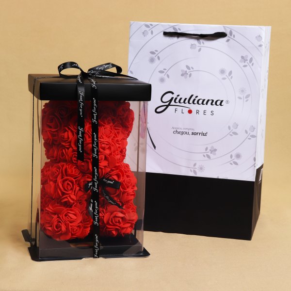 Urso Teddy Flowers Vermelho