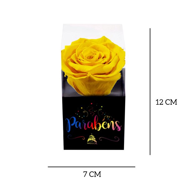 Rosa Encantada Amarela Parabéns