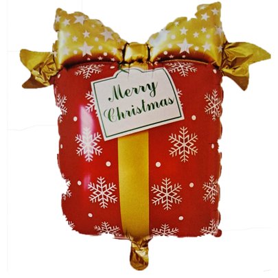 Balão Metalizado Presente Merry Christmas 54x63cm