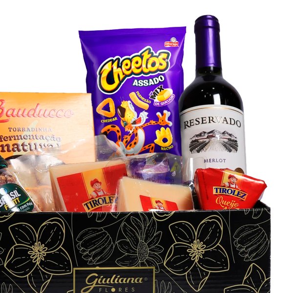 Cesta de Queijo e Vinho - Kallas
