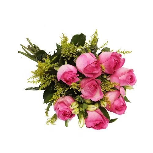 Buquê Maravilha com 8 Rosas Pink Melhor Mãe