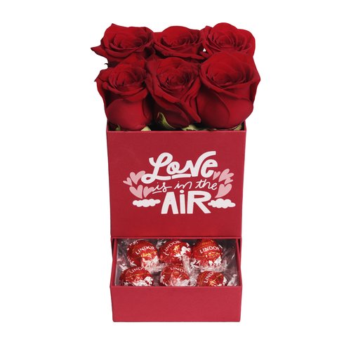 Box Love Is In The Air Rosas e Lindt