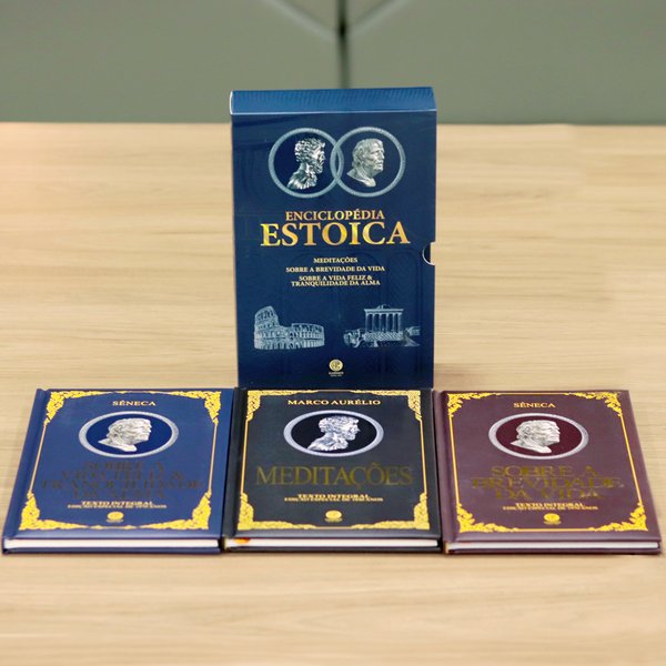 Cesta Nobre com Orquídea Ilustre e Livros de Estoicismo
