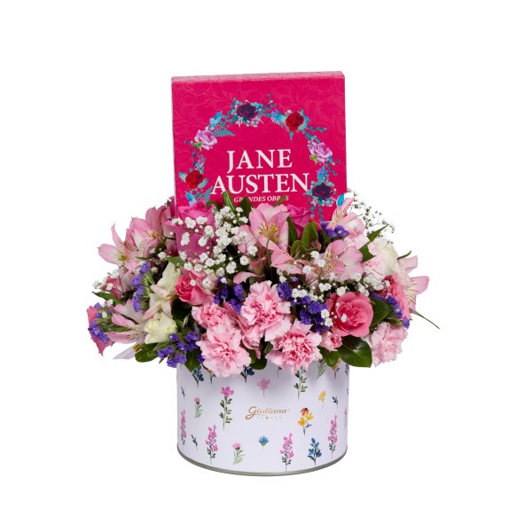Box de Flores e Livros Jane Austen